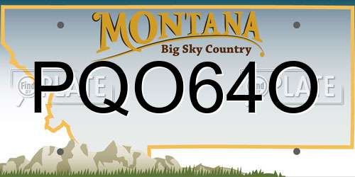 PQO64O Montana License Plate