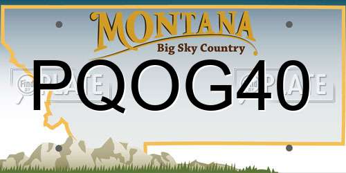 PQOG40 Montana License Plate