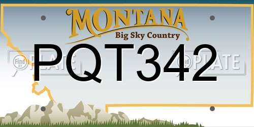 PQT342 Montana License Plate