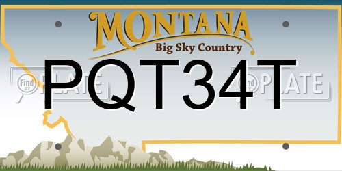 PQT34T Montana License Plate