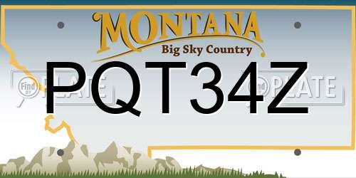 PQT34Z Montana License Plate