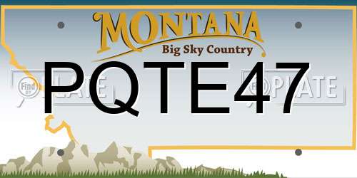 PQTE47 Montana License Plate