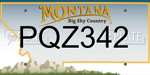 PQZ342 Montana License Plate