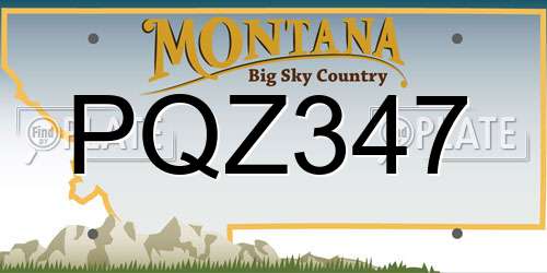 PQZ347 Montana License Plate