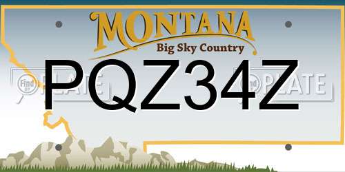 PQZ34Z Montana License Plate