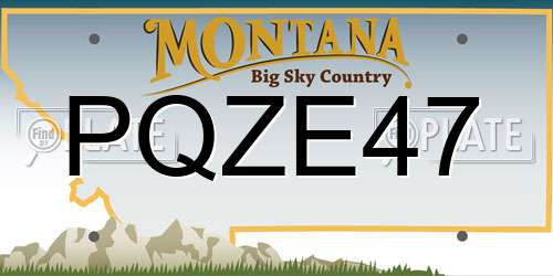 PQZE47 Montana License Plate