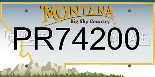 PR74200 Montana License Plate