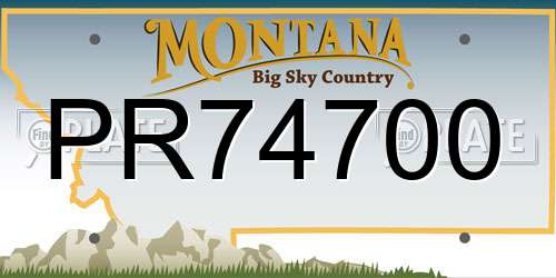 PR74700 Montana License Plate