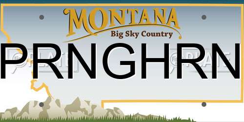 PRNGHRN Montana License Plate