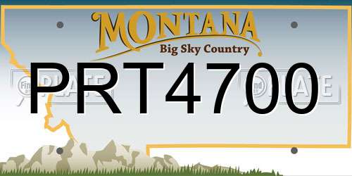PRT4700 Montana License Plate