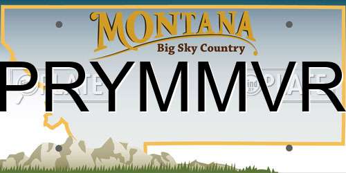 PRYMMVR Montana License Plate