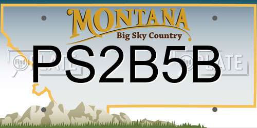PS2B5B Montana License Plate