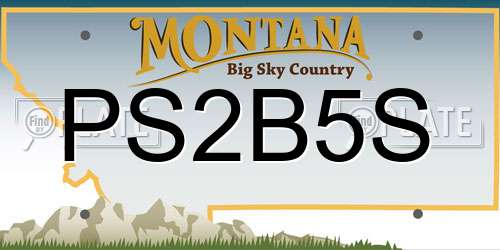 PS2B5S Montana License Plate