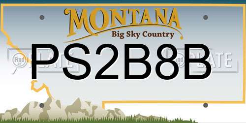 PS2B8B Montana License Plate