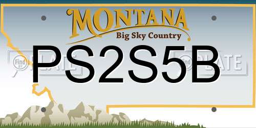 PS2S5B Montana License Plate