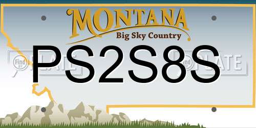 PS2S8S Montana License Plate