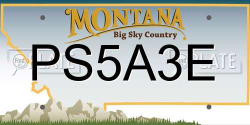 PS5A3E Montana License Plate
