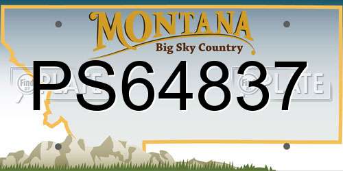 PS64837 Montana License Plate