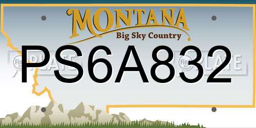 PS6A832 Montana License Plate