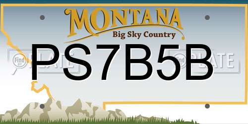 PS7B5B Montana License Plate