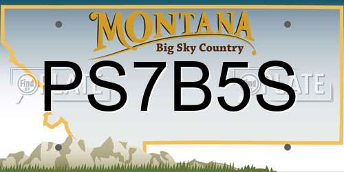PS7B5S Montana License Plate