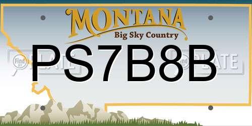 PS7B8B Montana License Plate