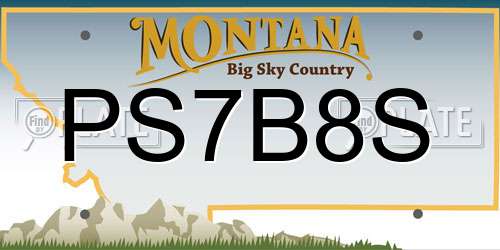 PS7B8S Montana License Plate