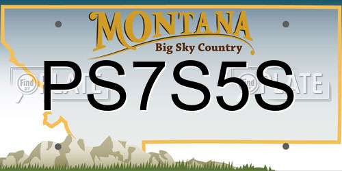PS7S5S Montana License Plate