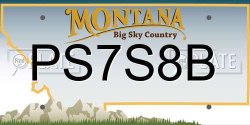 PS7S8B Montana License Plate
