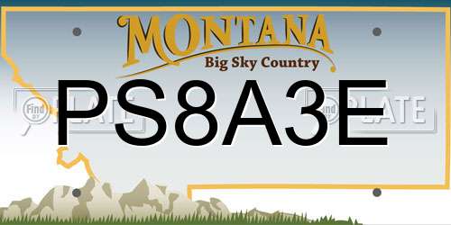 PS8A3E Montana License Plate