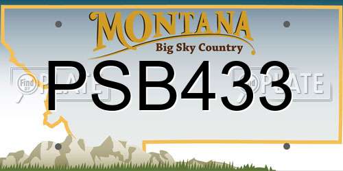PSB433 Montana License Plate