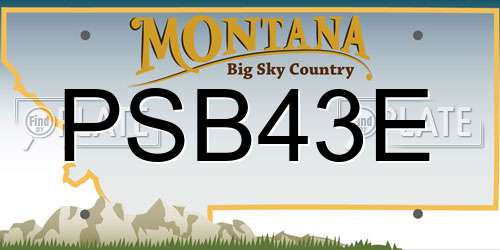 PSB43E Montana License Plate