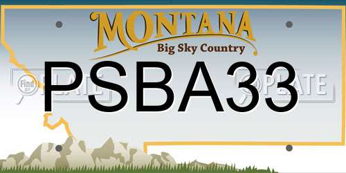 PSBA33 Montana License Plate