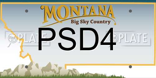 PSD4 Montana License Plate