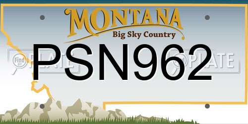 PSN962 Montana License Plate