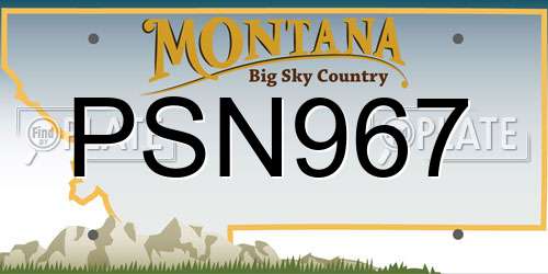 PSN967 Montana License Plate