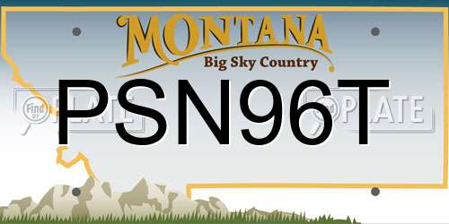 PSN96T Montana License Plate