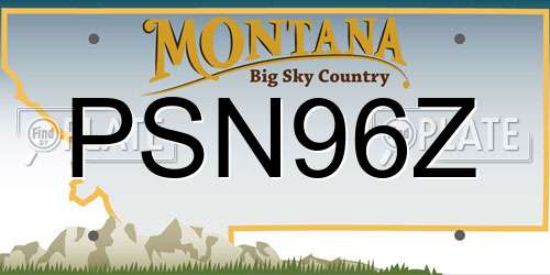 PSN96Z Montana License Plate