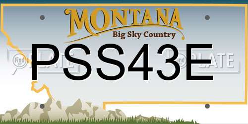 PSS43E Montana License Plate