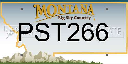 PST266 Montana License Plate