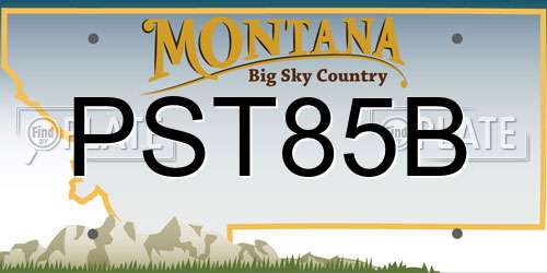 PST85B Montana License Plate