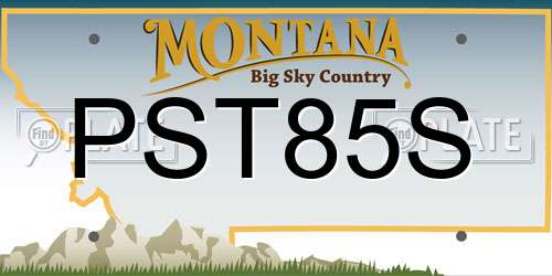 PST85S Montana License Plate