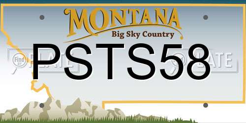 PSTS58 Montana License Plate