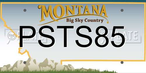 PSTS85 Montana License Plate