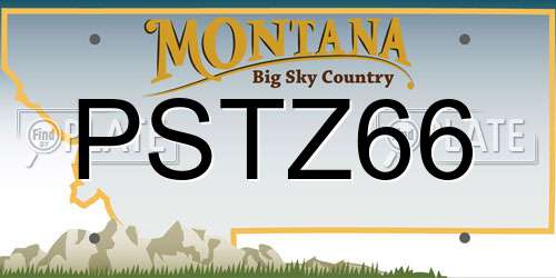 PSTZ66 Montana License Plate