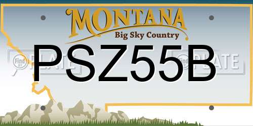 PSZ55B Montana License Plate