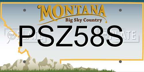 PSZ58S Montana License Plate
