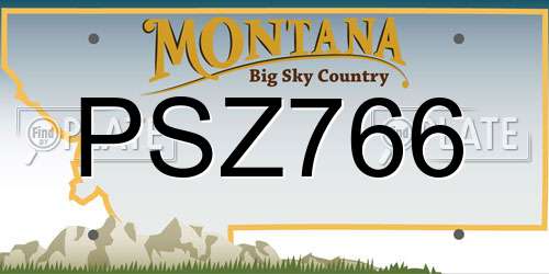 PSZ766 Montana License Plate