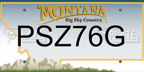 PSZ76G Montana License Plate