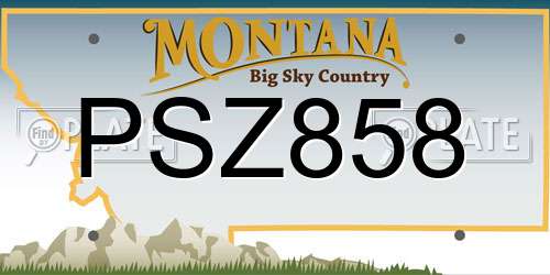 PSZ858 Montana License Plate
